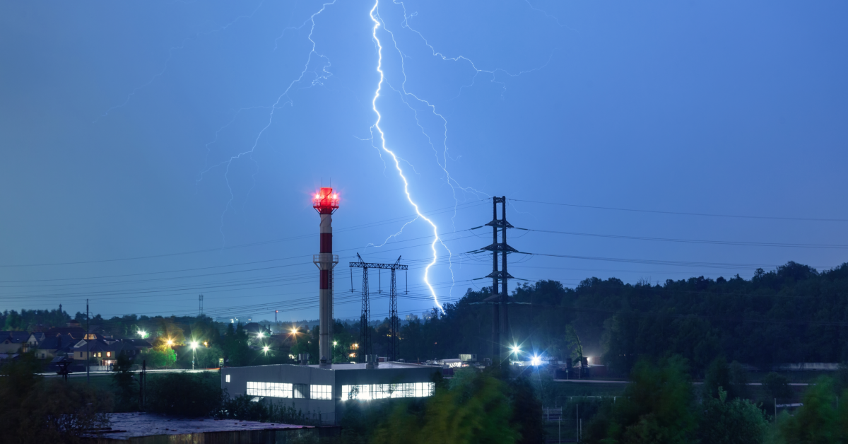 Power outage caused by lightning strike