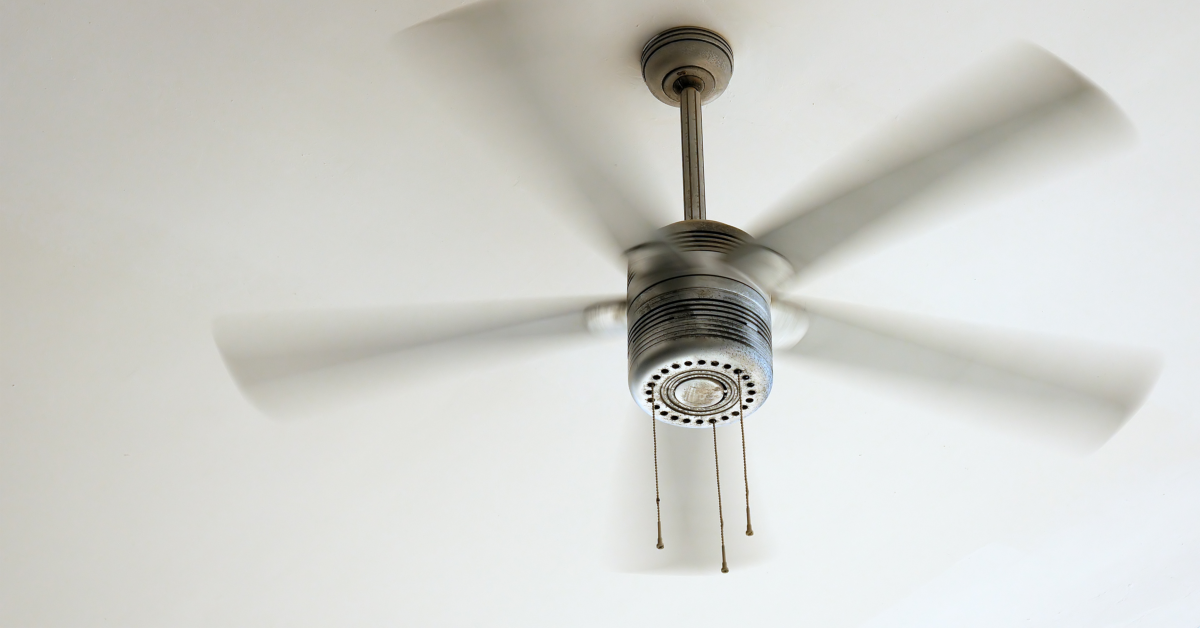 Spinning ceiling fan