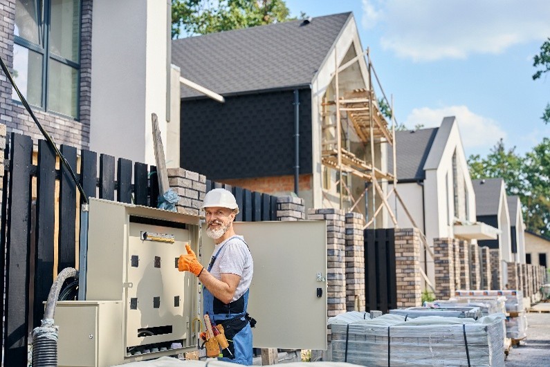 electrician installing a generator